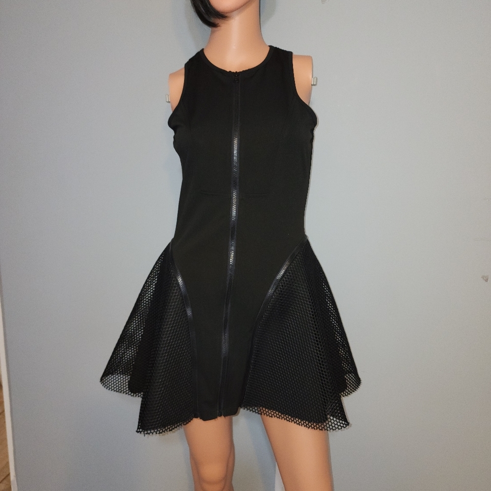 Couture fashion Tank Dress Zippered Black Sz Small
